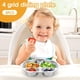 thumbnail image 4 of Platos divididos de acero inoxidable. Bandejas de comida divididas para niños. Platos para la cena para bebés, niños pequeños y niños. Forma de coche. Seguro, divertido, no tóxico. Lindo plato de comi, 4 of 9