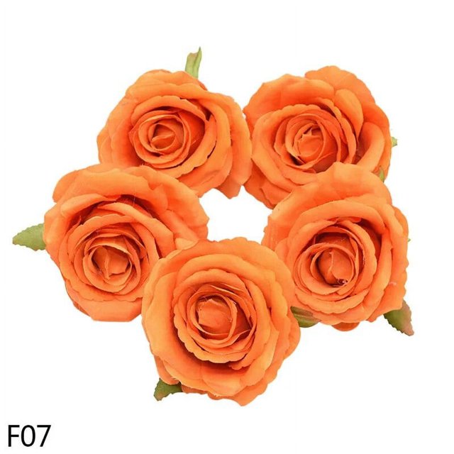 Cabeza de Rosa Artificial, hojas de seda para decoración de hogar, boda, fiesta, caja de regalo, flor falsa, corona de Navidad, 10cm, 5/10 Uds.
