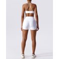 thumbnail image 3 of IBTOM CASTLE Workout Sets for Women 2 Piece Twist Front Halter Sports Bras High Waist Biker Shorts Exercise Gym Yoga Outfit White, 3 of 6
