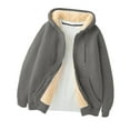 thumbnail image 3 of TrdSipl Mens Sherpa Lined Hoodies Heavy-Weight Full Zip Sweatshirt Thick Fleece Windproof Jackets Fall Oversized Warm Coats, 3 of 5