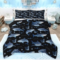 Feelyou Kawaii Shark Kid Twin Comforter Sets, Ocean Coral Sealife Bedding Set, 2pcs