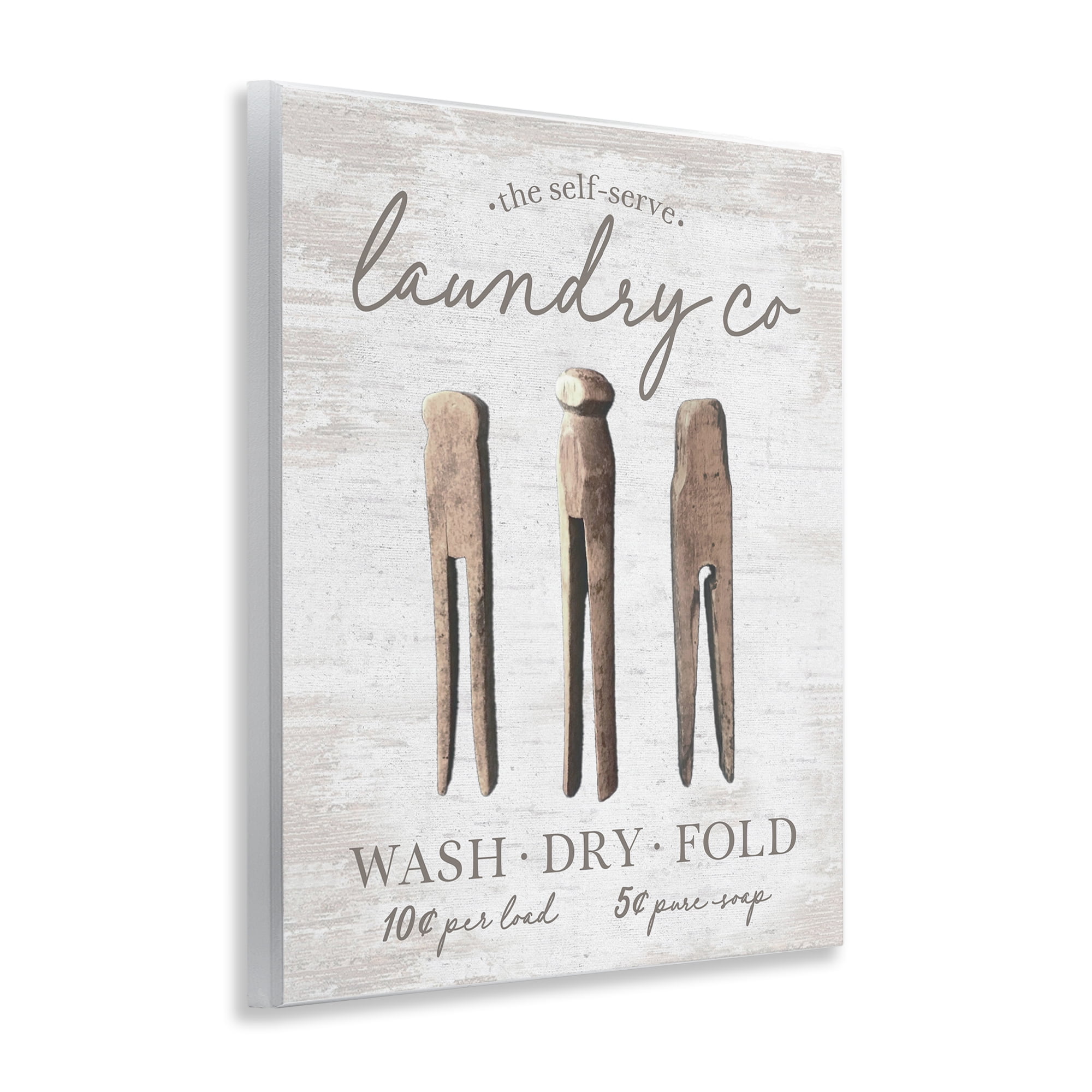 Stupell Industries Distressed Laundry Co Typography Painting Unframed Art Print Wall Art, 11 x 14