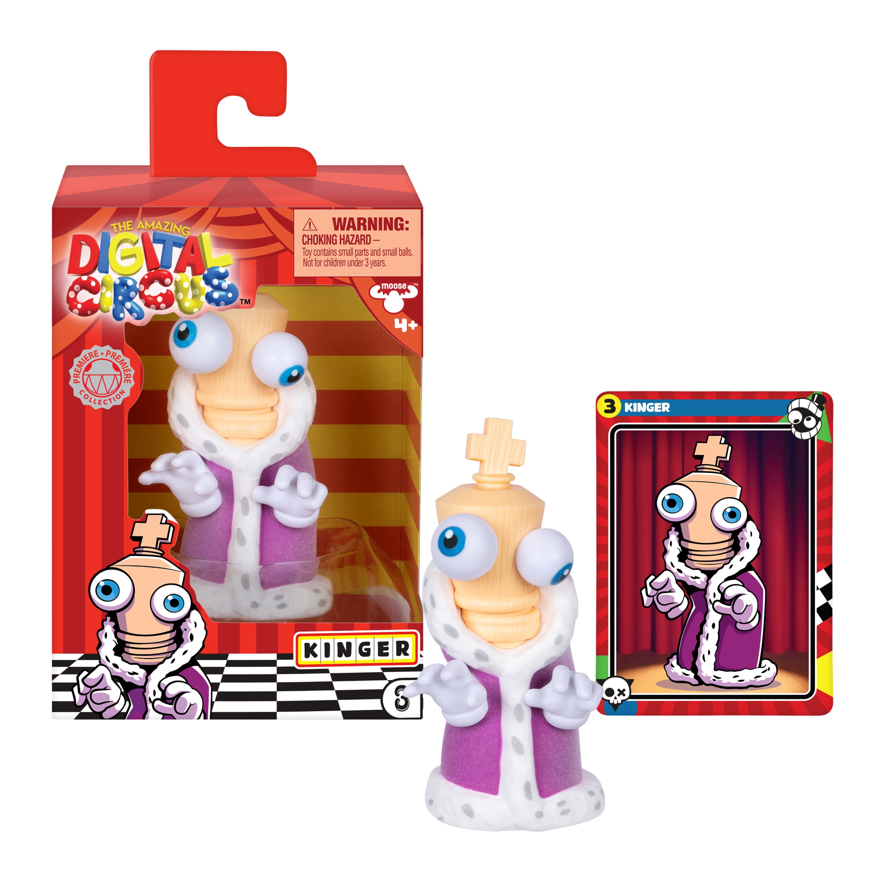 Amazing Digital Circus Kinger Vinyl Figure, 4" Collectible and Collector Card , Ages 4+