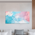 thumbnail image 2 of Rosework Framed Canvas Wall Art, 48x24 Inch, Pink Blue and Gold Painting, Made In USA, 2 of 6