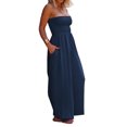 thumbnail image 3 of Women Summer Sleeveless Jumpsuit Casual Strapless Wide Leg Jumpsuit, 3 of 4