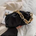 thumbnail image 1 of Trendy Ruched Underarm Bag, Thick Chain Shoulder Bag, Women's PU Leather Cloud Purse, 1 of 3