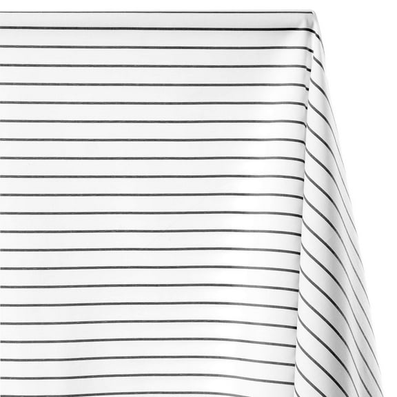 Suave 1/2" Pinstripe Shirting Poplin Fabric - Black 58/59" By The Yard