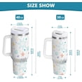 thumbnail image 3 of 30 oz Tumbler with Handle Lid and Straw Insulated Water Tumbler Stainless Steel Water Cup Mug Bottle Reusable Cup Holder Friendly Cute Stars, 3 of 6