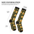 thumbnail image 4 of Sikiie Black Ink Green Plaid Sunflower 1 Pairs Compression Socks for Men and Women 15-20 mmHg Running Support Socks, 4 of 7