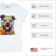 thumbnail image 4 of Tee Hunt Beware of Pit Bull T-Shirt Dean Russo Art Colorful Cute Dog Women's T-Shirt Tee, White, Large, 4 of 5