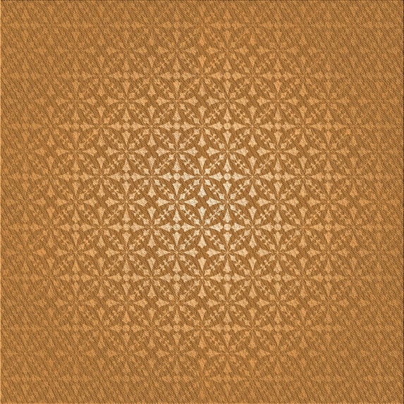 Ahgly Company Machine Washable Indoor Square Transitional Dark Orange Area Rugs, 7' Square