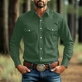 thumbnail image 7 of Bosfbaoi Long Sleeve Button Down Shirts for Men Western Style Point Collar Dual Chest Pockets Solid Casual Work Shirts, 7 of 7