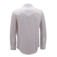 thumbnail image 2 of Mens Casual Western Pearl Snap Button Down Long Sleeve Cowboy Dress Shirt (White, M), 2 of 3