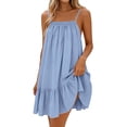 thumbnail image 5 of Horkkom Mini Dresses for Women Solid Color Camisole Summer Dresses Beach Travel Vacation Sundresses, S-2XL, 5 of 9