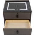thumbnail image 5 of Smart Nightstand with Charging Station, Adjustable LED, Bluetooth Speaker, USB Ports, Fingerprint Lock, Bed Side Tables Bedroom Nightstand with Drawers for Bedroom (Dark Grey, 2-Drawer), 5 of 8
