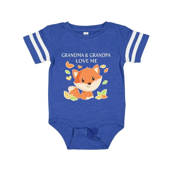 Inktastic Grandma and Grandpa Love Me Little Fox Boys or Girls Baby Bodysuit