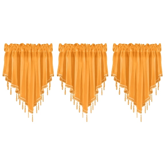 3Pc Curtains 3Pc Solid Color Finished Curtain Curtain Drapery 51X24 Bedroom Home Decor Triangle Curtain Curtain Screen Kitchen Short Curtain Curtain