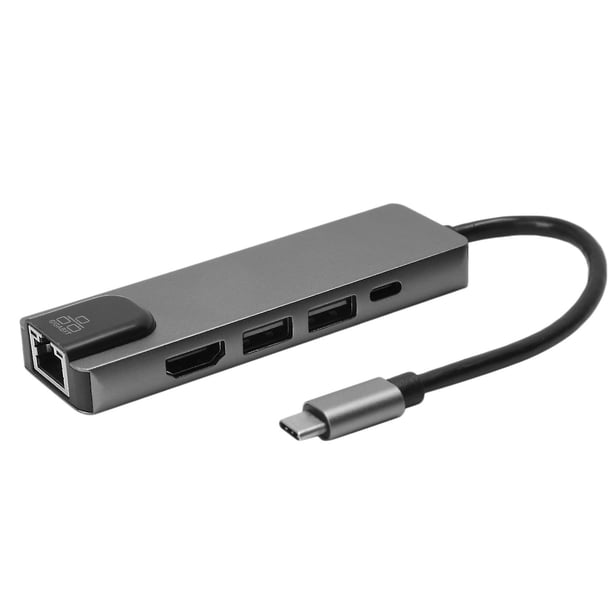Hub USB tipo C 5 en 1, Hub USB C 4k a adaptador Lan Gigabit Ethernet Rj45, Compatible con cargador USB-c Pro 3