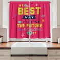 thumbnail image 2 of Ambesonne Saying Kitchen Curtains, Typography, 55"x45", Dark Coral Multicolor, 2 of 3