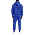 thumbnail image 4 of CCRFTGI Mens 2 Piece Tracksuit Casual Sports Zipper Pullover Hoodie with Joggers Fall Winter Travel Lounge Two Piece Set Royal Blue L, 4 of 6