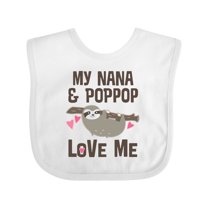 Inktastic Nana and Poppop Love Me Girls Baby Bib
