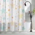 thumbnail image 2 of Star Colorful Fabric Shower Curtain Spot Line Washable Shower Curtains for Bathroom, Waterproof Bath Curtain with Hooks Home Decor 72x72in, 2 of 8