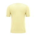 thumbnail image 6 of LIZUOJUN Women's Cotton Knit Top Solid Crew Neck Short Sleeve Lightweight Loose Fit Casual Basic Blouse, Soft Summer Tee Shirt for Daily Wear Yellow2 XL, 6 of 9