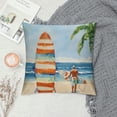 thumbnail image 2 of Summer Beach Throw Pillow Covers Starfish Palm Tree Scenery Decorative Pillows Soft Velvet Cushion Cases for Couch Sofa Bed Home Decor Set of, 2 of 5