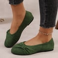 thumbnail image 6 of Domzle Women's Flats Shoes Faux Suede Round Toe Ballet Dressy Flats Comfortable Slip On Walking Shoes Green, 6 of 7