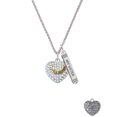thumbnail image 2 of Delight Jewelry Goldtone Little Sister Rock on Clear Crystal Heart Silvertone Always My Sister Bar Charm Necklace, 23", 2 of 4