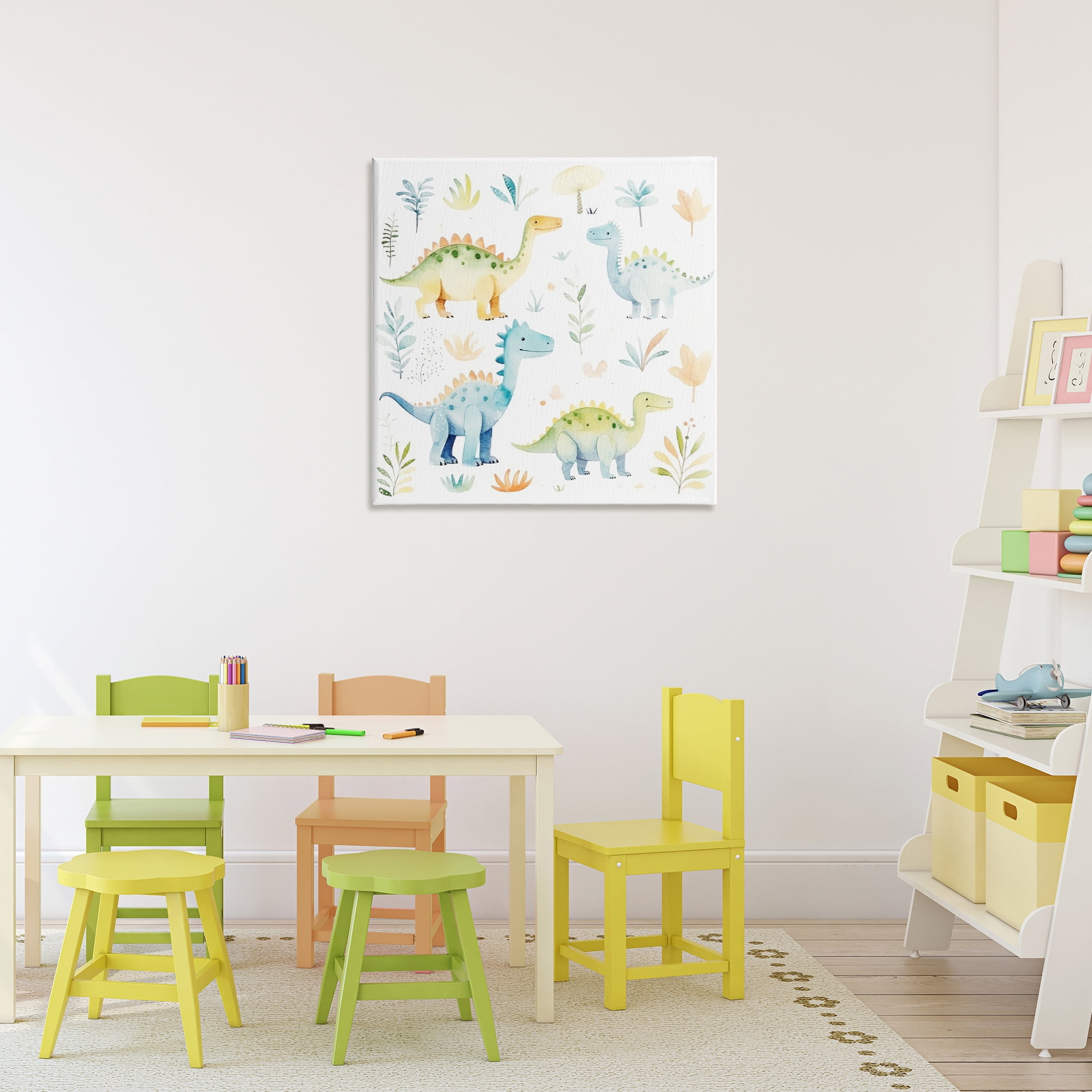 Stupell Industries Different Dinosaur Wonders Canvas Wall Art, design by Lazar Studio