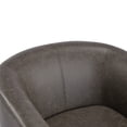 thumbnail image 5 of Christopher Knight Home Faux Leather Swivel Accent Arm Chair with Barrel Shape, Dark Brown Finish, 5 of 9