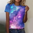 thumbnail image 2 of Kaondbfi Delicate Arctic Light Print T Shirts Fashionable Summer Round Neck Short Sleeve Blouses Tops for Carnival, 2 of 4
