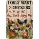 thumbnail image 1 of Placa Metal Vintage Pollos Pintura Hierro Rectangular Arte Pared Bar 20x30cm, 1 of 9