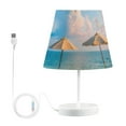 thumbnail image 2 of Beach Chairs Trees Sky LED Desk Lamp Table Lamp USB Bedside Nightstand Small Lamp for Bedroom Living Room Kids Room, 2 of 8