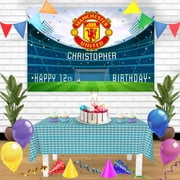 Manchester United FC Birthday Banner Personalized Party Backdrop Decoration 60 x 44 Inches