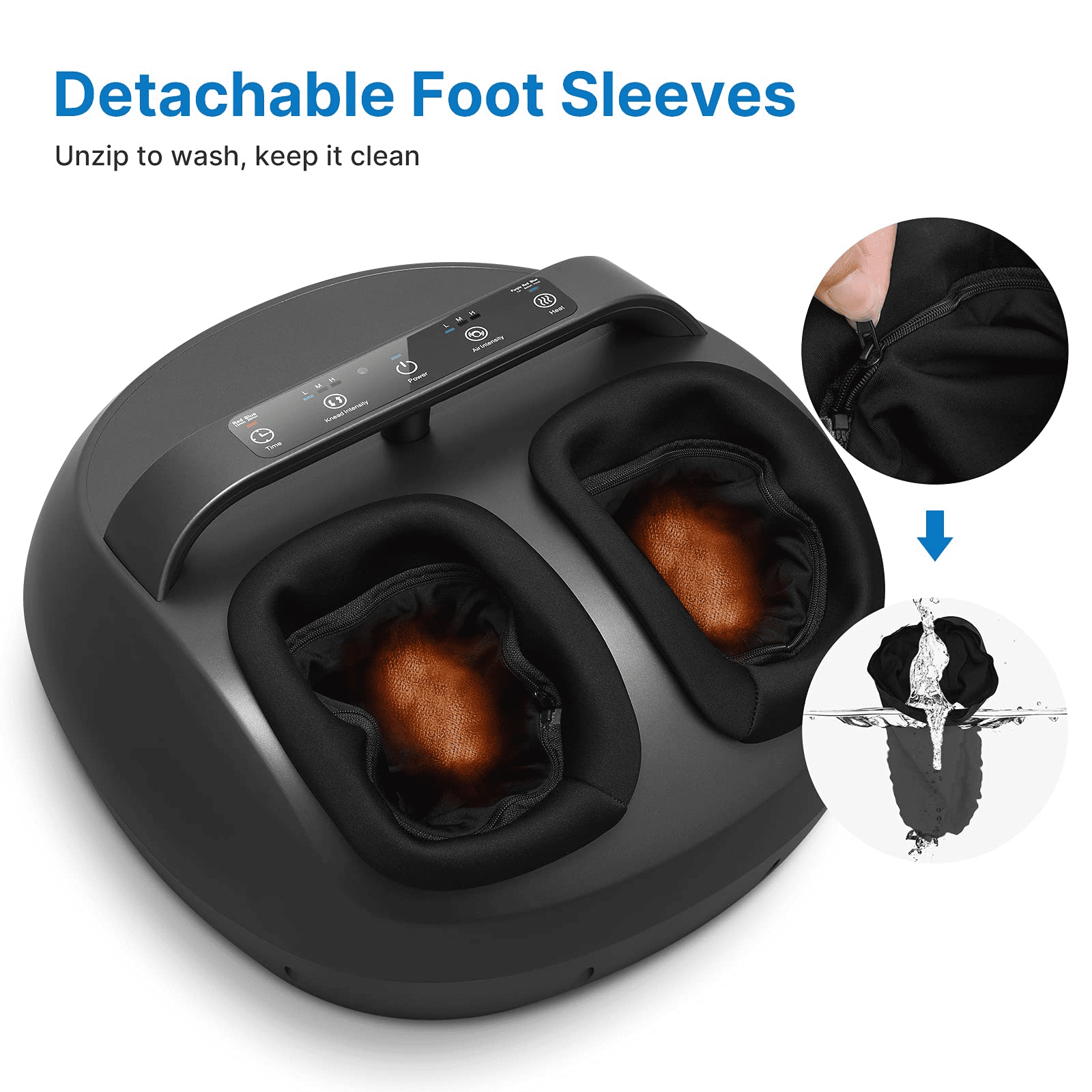RENPHO Upgraded Foot Massager Machine with Heat and Remote, Handle Shiatsu Deep Kneading Multi Level Full Cover Massager Relief for Tired Muscles and Plantar Fasciitis, Fits Feet up to Size 12
