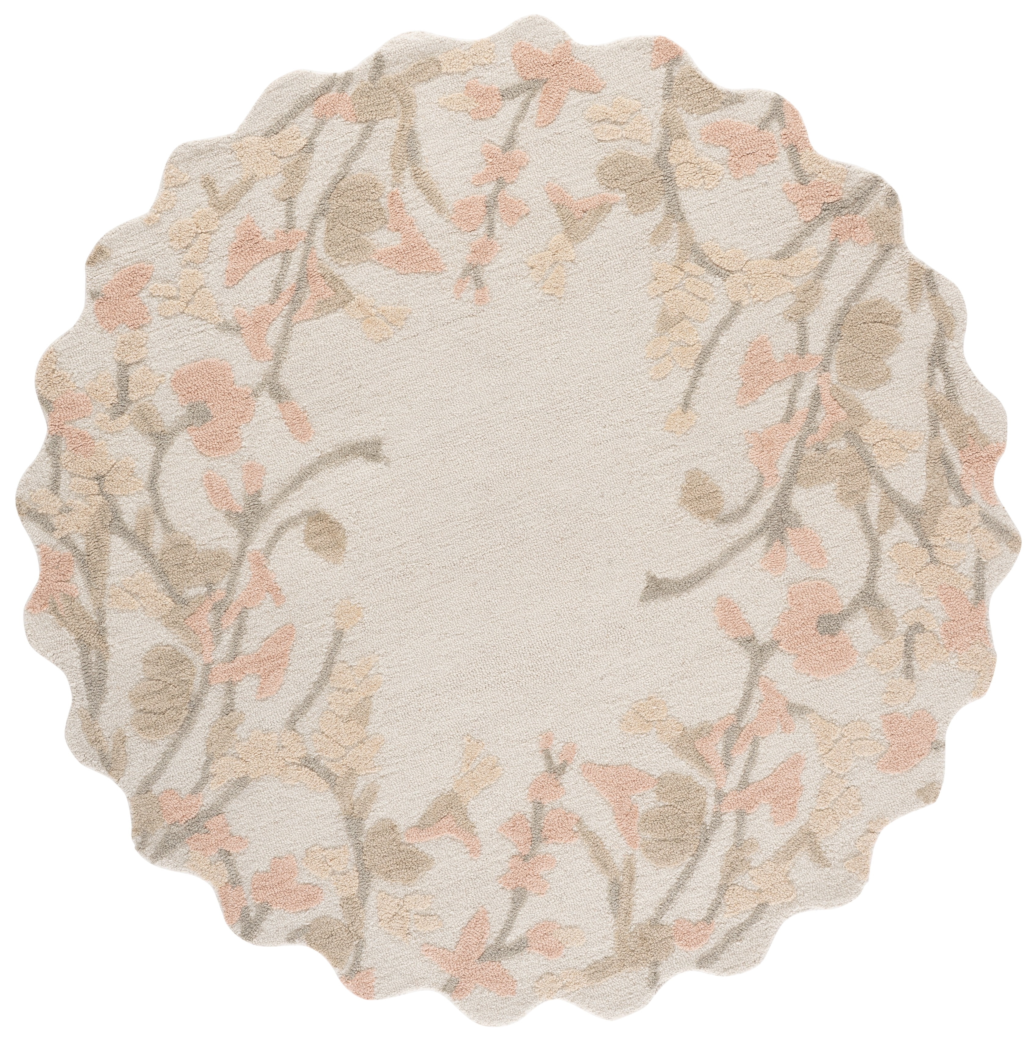 Safavieh Jardin Stacy Floral Area Rug, Beige/Rust, 6' x 6' Round