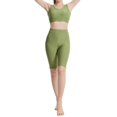 thumbnail image 3 of Gibobby Conjuntos de chándal Conjunto de tops y pantalones deportivos de color sólido para yoga ajustados súper elásticos para mujer(Verde, S), 3 of 5