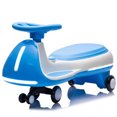 thumbnail image 2 of 2-in-1 Smart Design 12V Kids Electric Wiggle Car with LED Stream Lights, Flashing PU Wheels, Bluetooth Music, 5 MPH Speed, Triangular Stability Frame for Ages 3-8 -Blue, 2 of 16