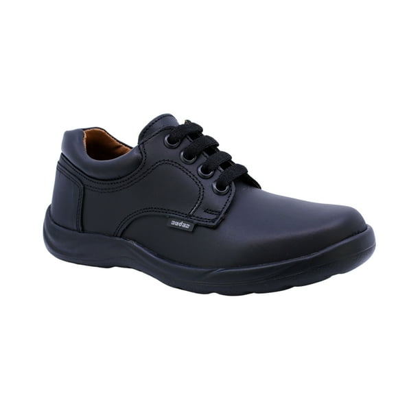 Zapato Escolar Audaz para niño en piel negro Tadeo con agujetas