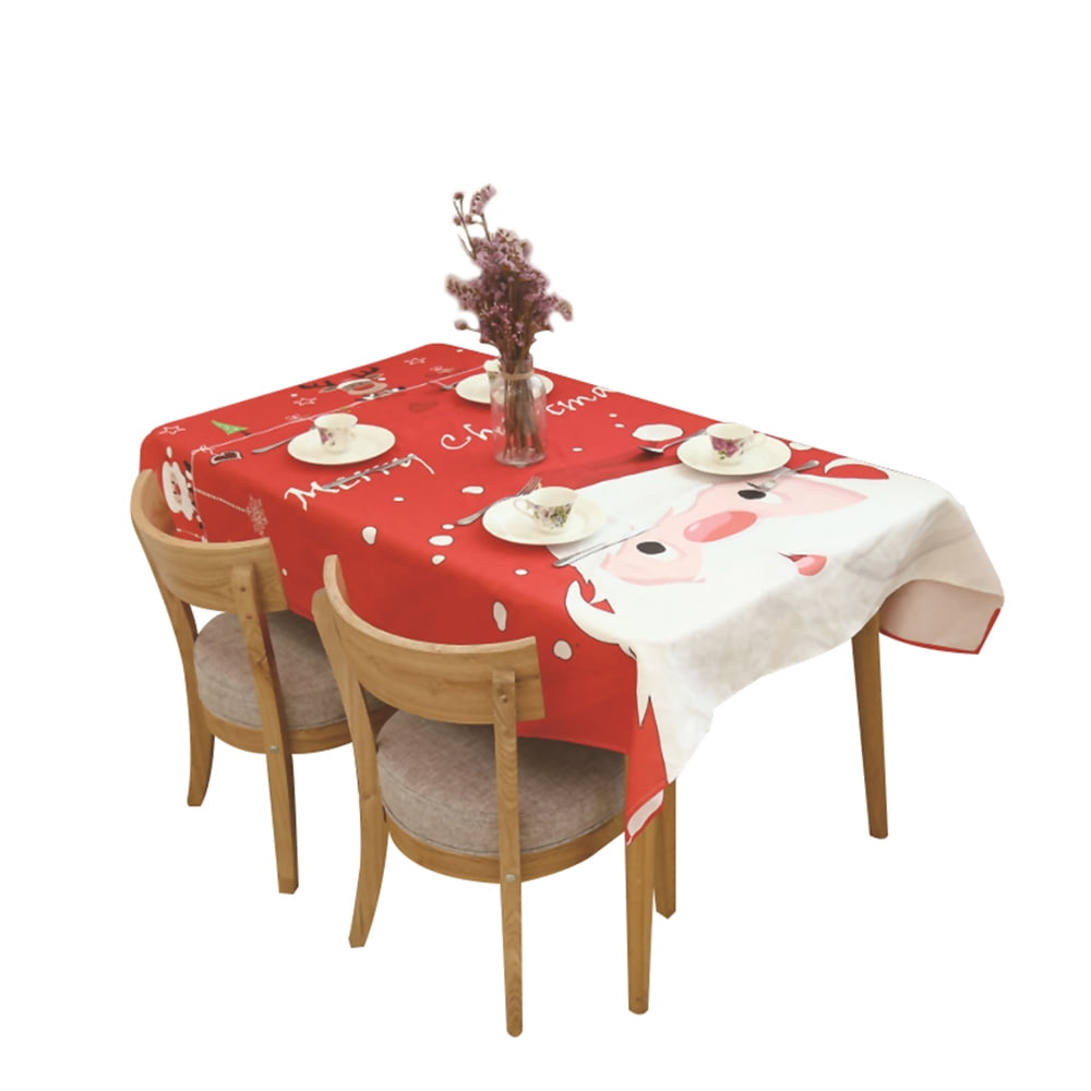 Christmas Table Cloth Red Table Cover Rectangular Party Holiday Decoration 