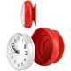 thumbnail image 2 of Reloj de pared KAIYANG con ventosa resistente al agua para baño cocina y ducha rojo, 2 of 5