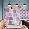 thumbnail image 2 of Yeetfub 10 Sheet Peel and Stick Backsplash Self Adhesive Tile Sticker Marble 3D Stick on Tiles Backsplash for Kitchen Peel and Stick Tile for Bathroom Kitchen Camper Shower Furniture 4"x4" Purple, 2 of 7