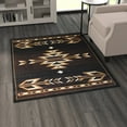 thumbnail image 3 of BizChair Southwest Native, Area Rug, Brown Black Beige Ivory (4 Feet X 5 Feet), 3 of 7