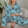 thumbnail image 6 of Hirioo Cute Dog Footprints for Women's Pajama Sets 2 Piece Pjs Women's Long-Sleeved Pajama Set Button Down Sleepwear,S-XXL-XX-Large, 6 of 7