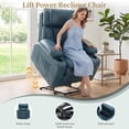 thumbnail image 3 of Felizpace Oversized Power Lift Recliner Chairs for Elderly with Heat and Massage, Dual Motor Infinite Position Recliner, Headrest Adjustment & Hidden Storage, Leathaire, Teal Blue, 3 of 9