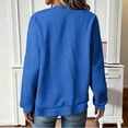 thumbnail image 5 of CFLVAEK Sweatshirts for Women Casual Half Zip Crewneck Sweatshirt Trendy Loose Long Sleeve Pullover Tops Blue XL, 5 of 9