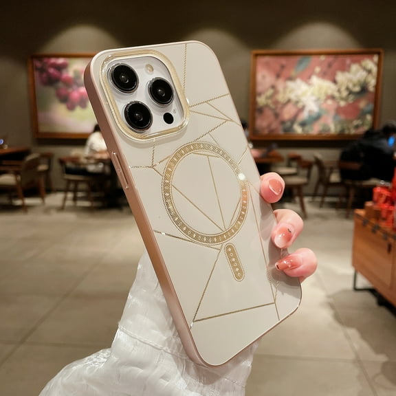 Allytech Magnetic Case for iPhone 14 Pro Max, Compatible with Magsafe Wireless Charging Support Shockproof Anti-Scratch Drop Protection Back Cover Case for Apple iPhone 14 Pro Max 6.7" - Gold