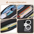 thumbnail image 3 of Estuche para Lapices de Gran Capacidad Lapicera Impermeable Tela Oxford Lapiceras Organizadoras con 4 Compartimentos para Oficina Trabajo Azul, 3 of 4